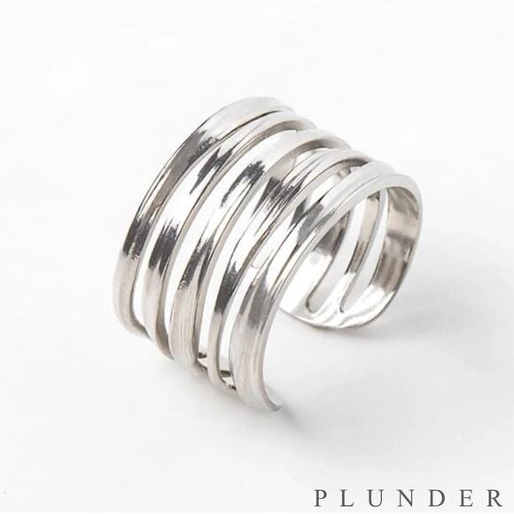 New Plunder "Hailey" Silver Multilayer Ring - Picture 1 of 8